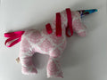 Handcrafted Heirloom Unicorn Stuffy – Pink Damask & Ribbon