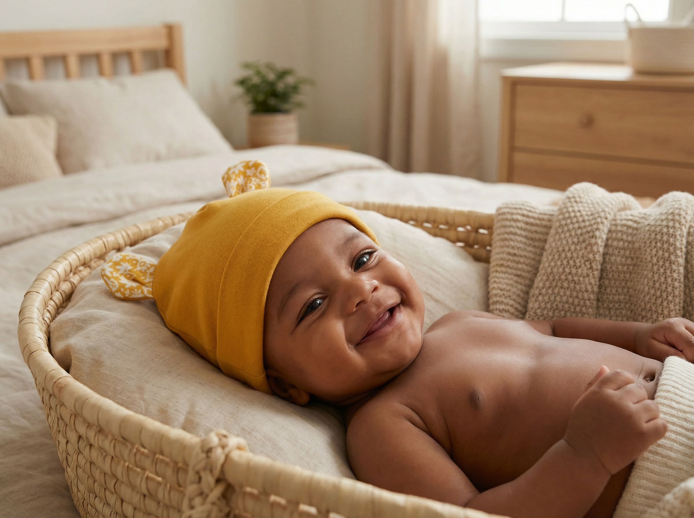 Baby Bear Hat Mustard