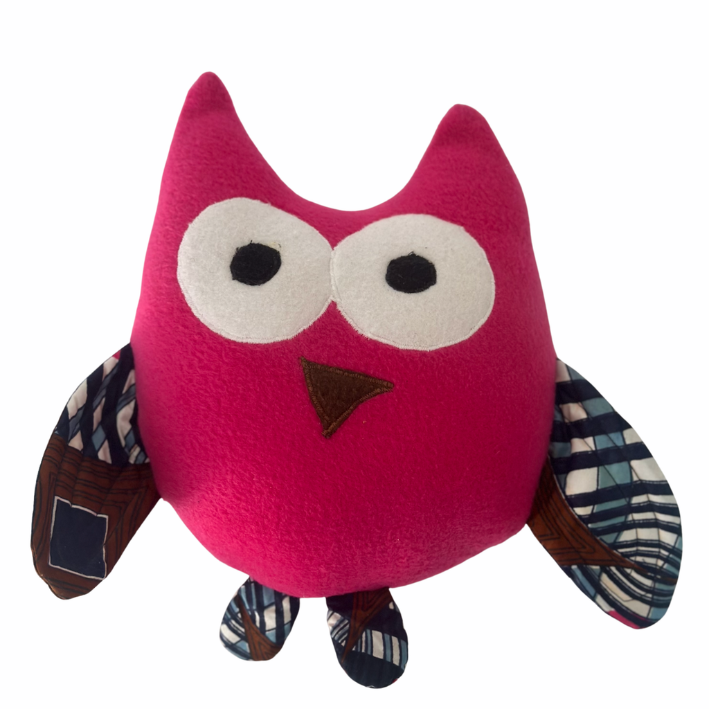 Cozy Hand-Quilted Owl Friend – Bubblegum Pink & Blue