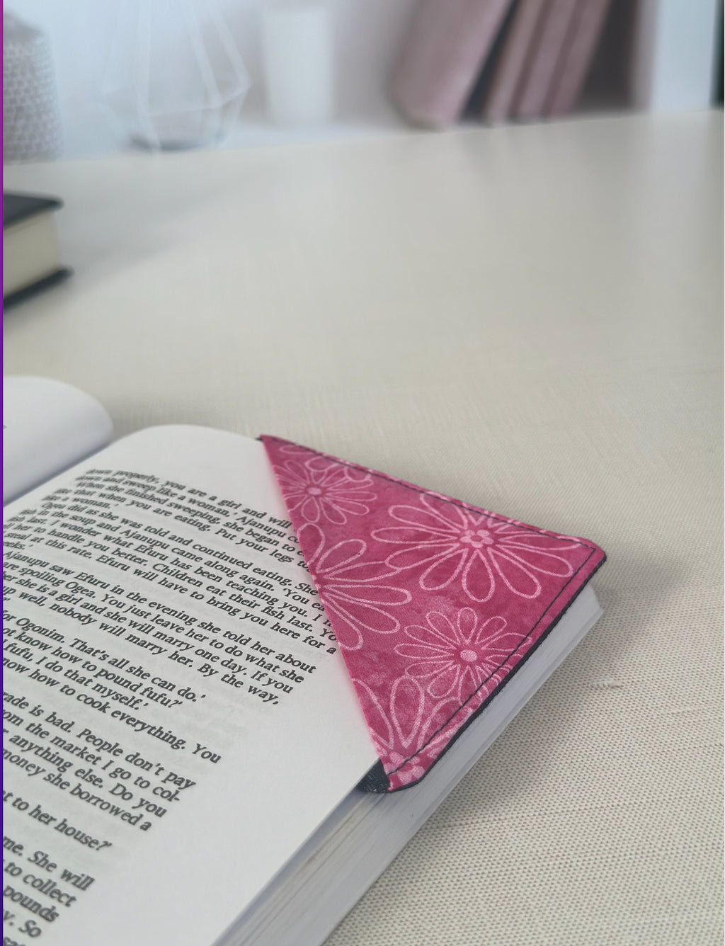 Pink Petals Corner Bookmark