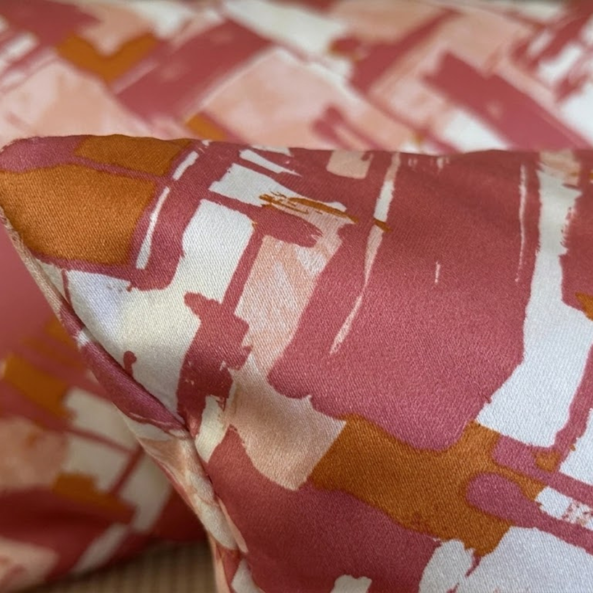 Pink Abstract Lumbar Pillow